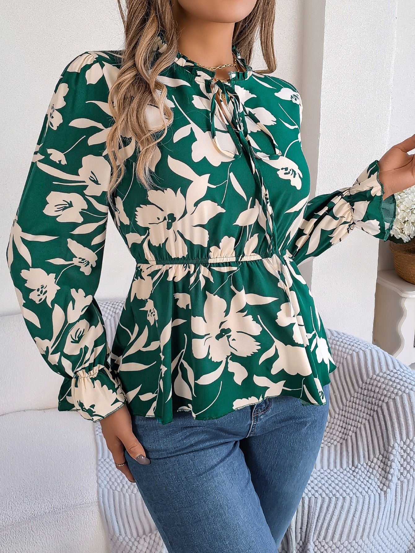 Women's Floral Long Sleeve Top