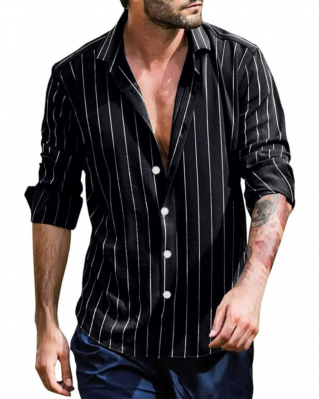 Men's Striped Long Sleeve Shirt