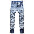 Torn Look Light-Colored Jeans