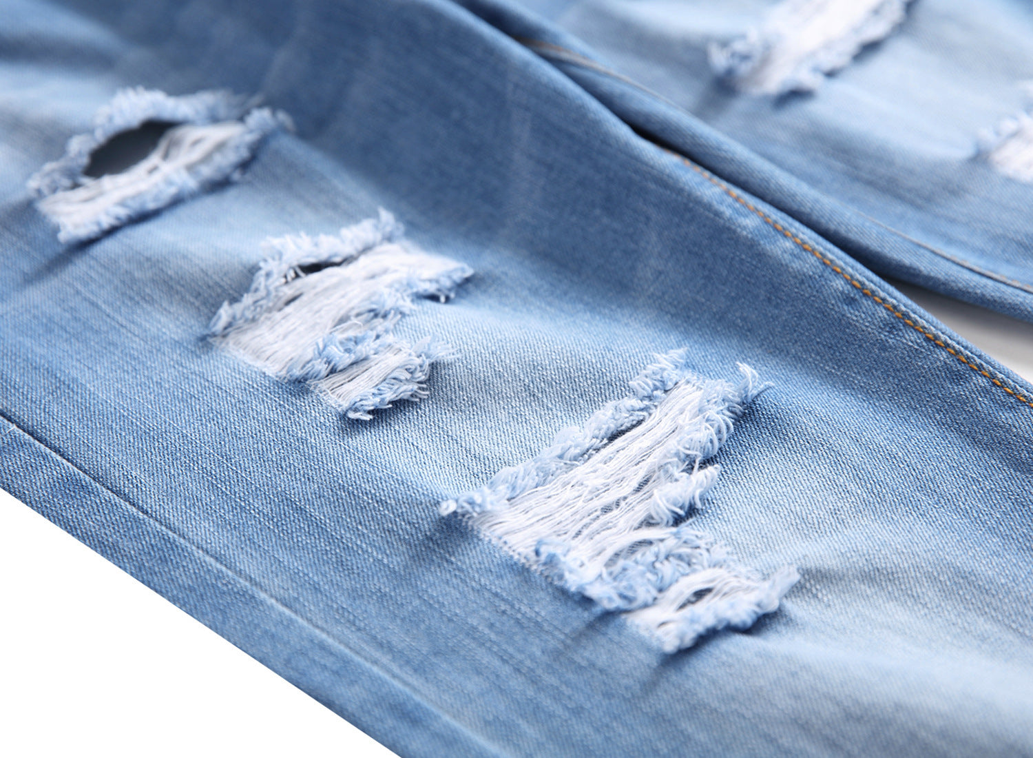 Men's Ripped Straight Jeans