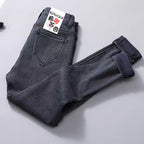 Women's High Waist Stretch Velvet Winter Jeans