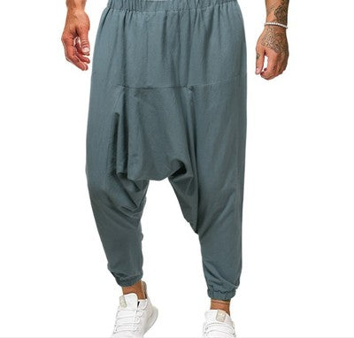 Men's Cotton And Linen Harem Lantern Pants