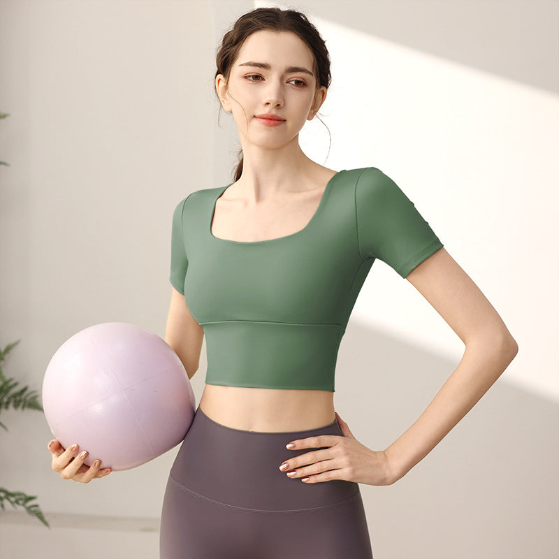 Women's Chest Padded Slim-Fit Athletic Top