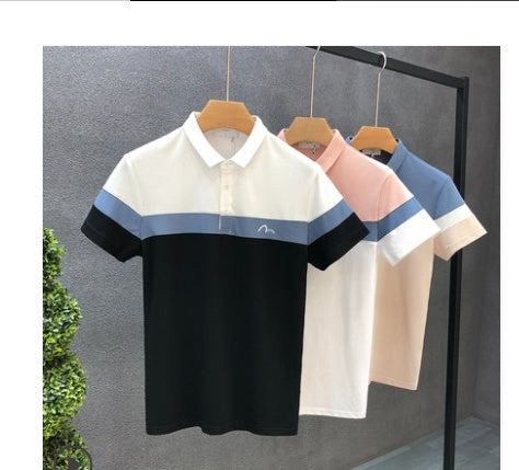 Men's Slim Lapel Contrast Color Polo