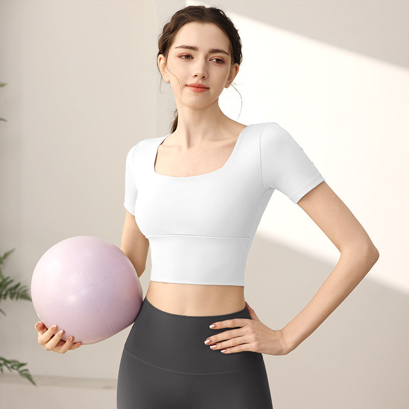 Women's Chest Padded Slim-Fit Athletic Top