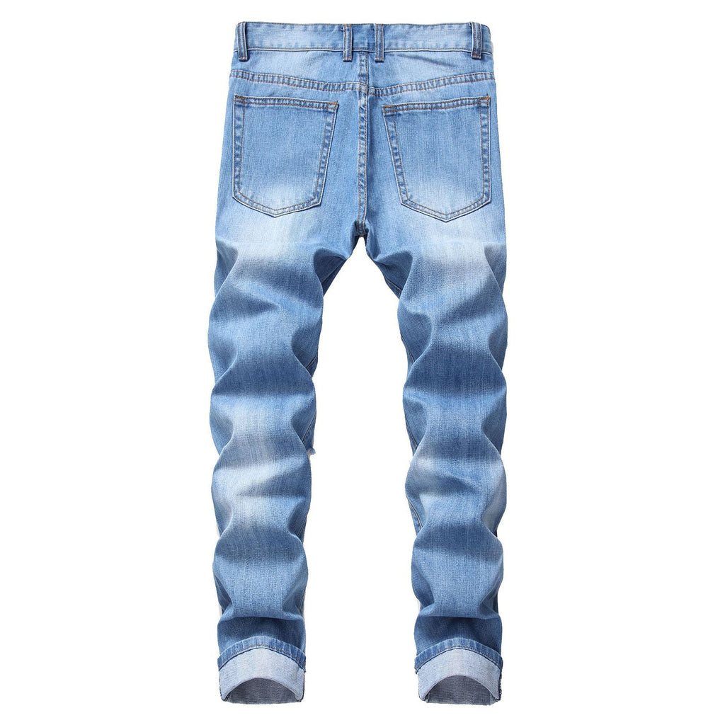 Men's Ripped Straight Jeans
