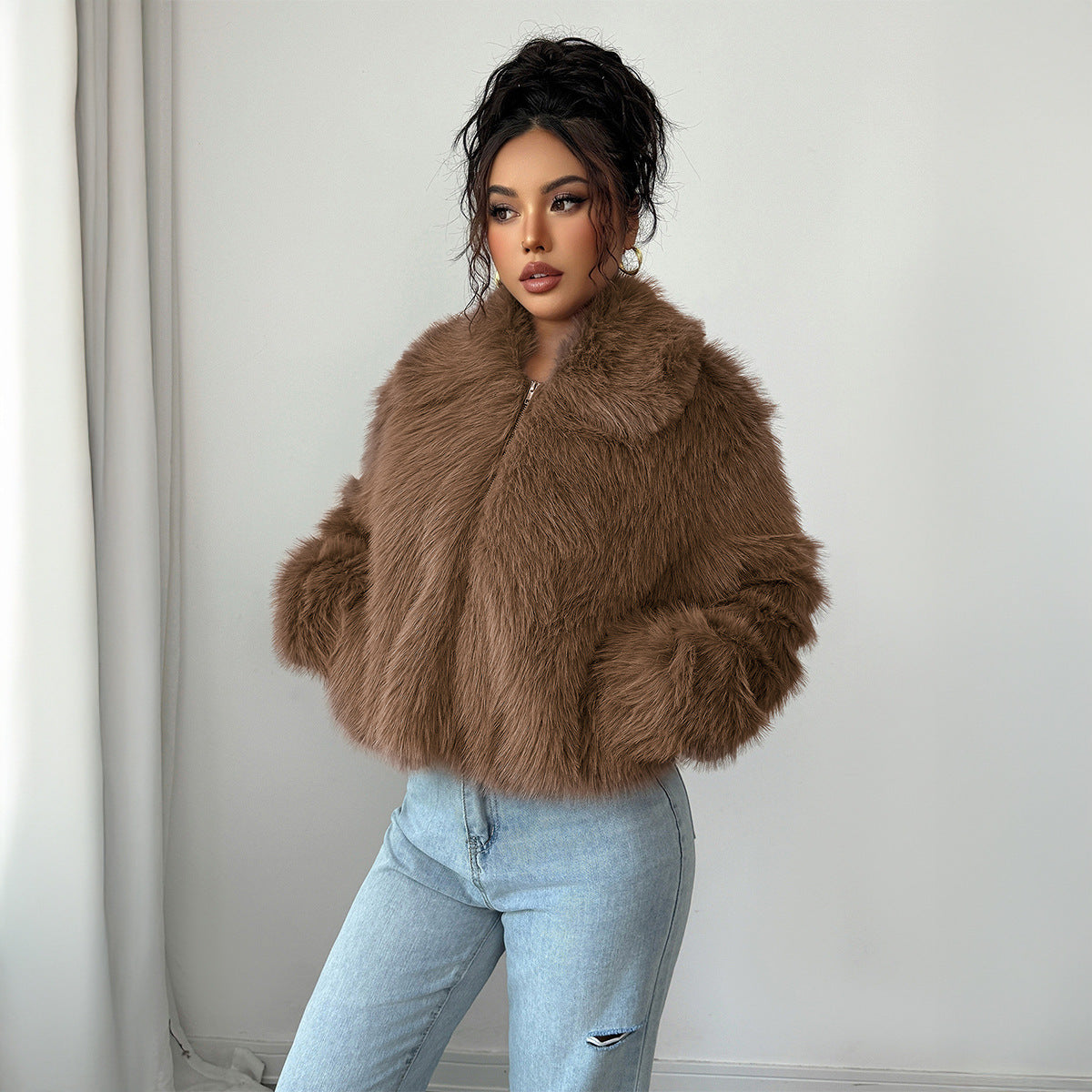 Women's Fluffy Long-sleeved Jacket