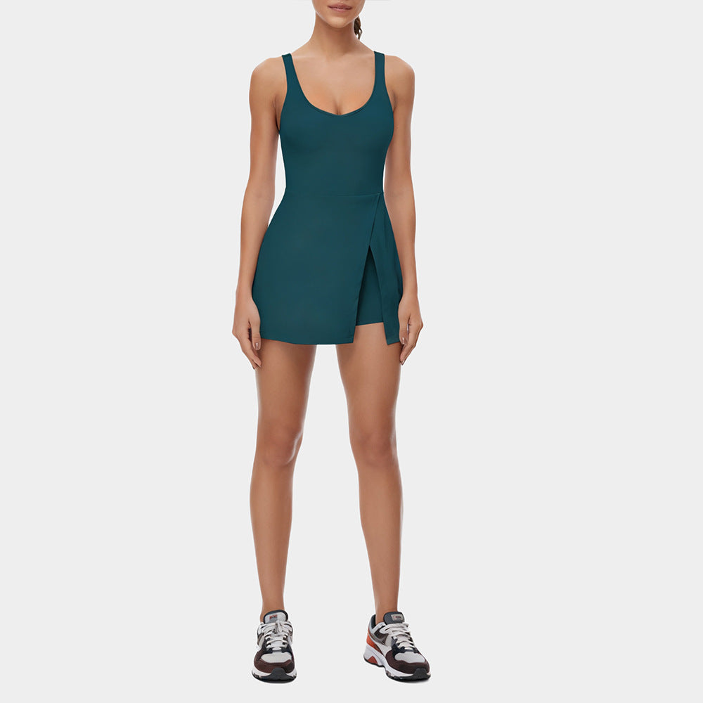 Women's Solid Split Athletic Dress
