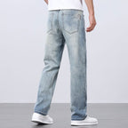 Men's Relaxed Washed And Faded Straight Jeans