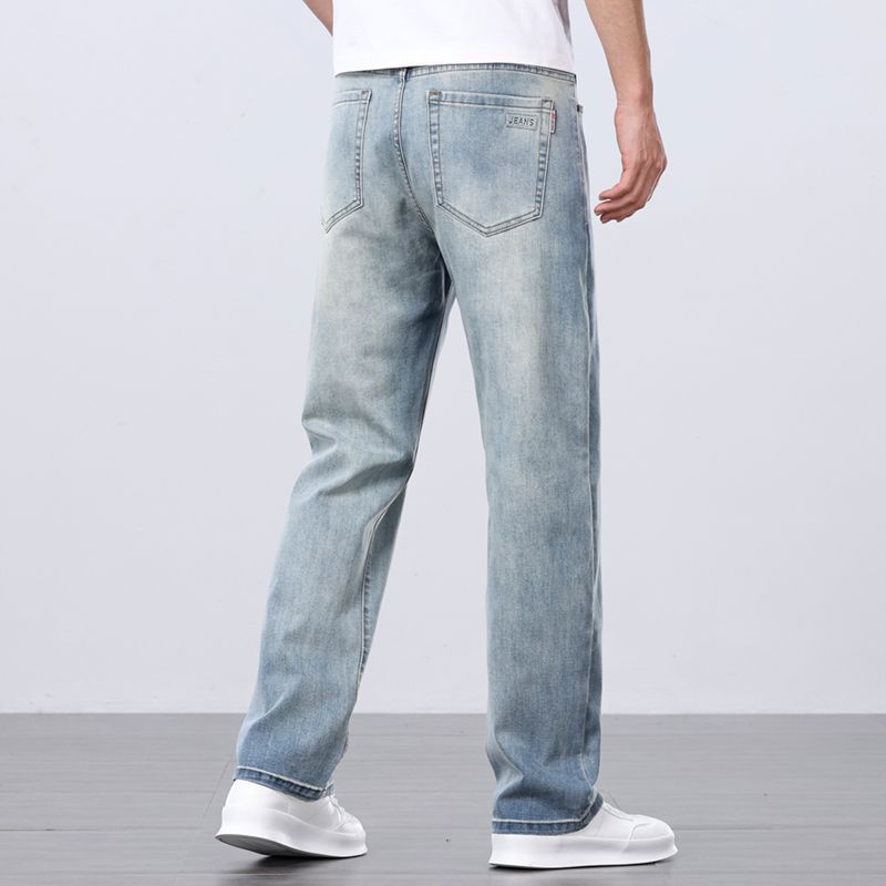 Men's Relaxed Washed And Faded Straight Jeans