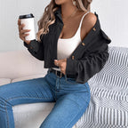 Women's Long Sleeve Corduroy Short Jacket