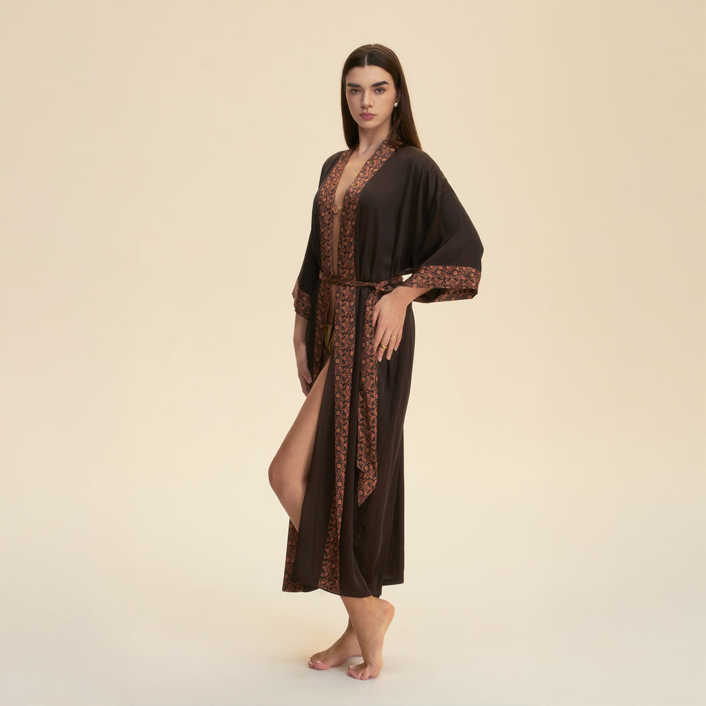 Women's Solid-Color Laced Robe
