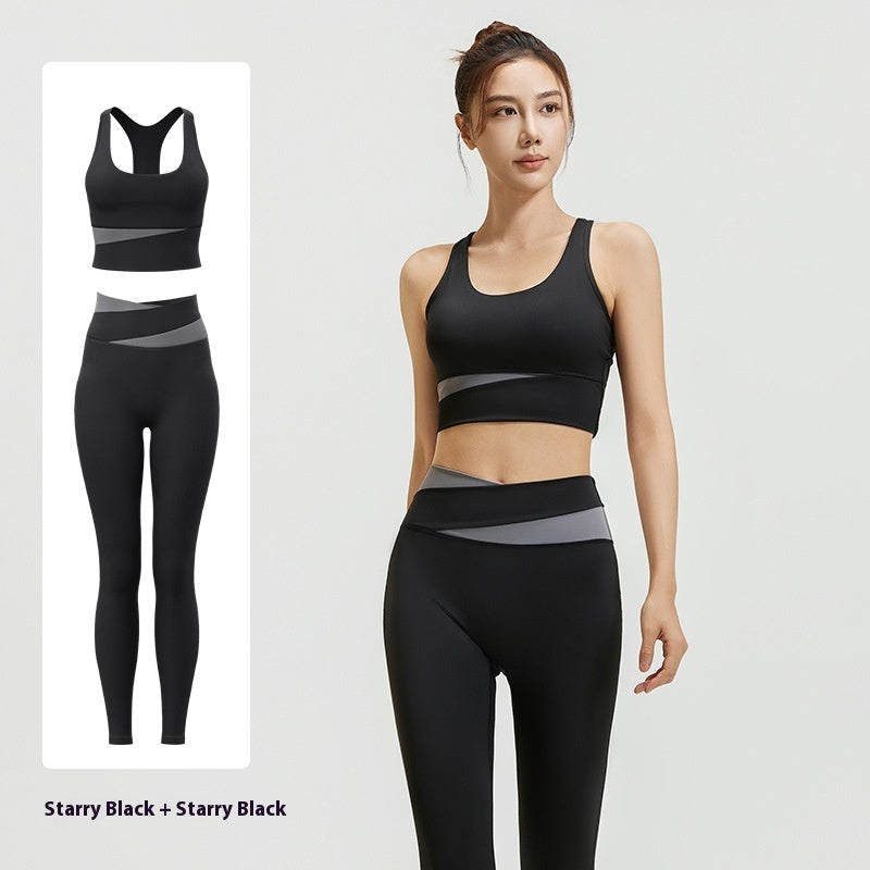 Women's Shockproof Supportive Belly Contracting 2 Piece Yoga Set