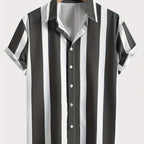 Men's Short-sleeved Beach Lapel Shirt