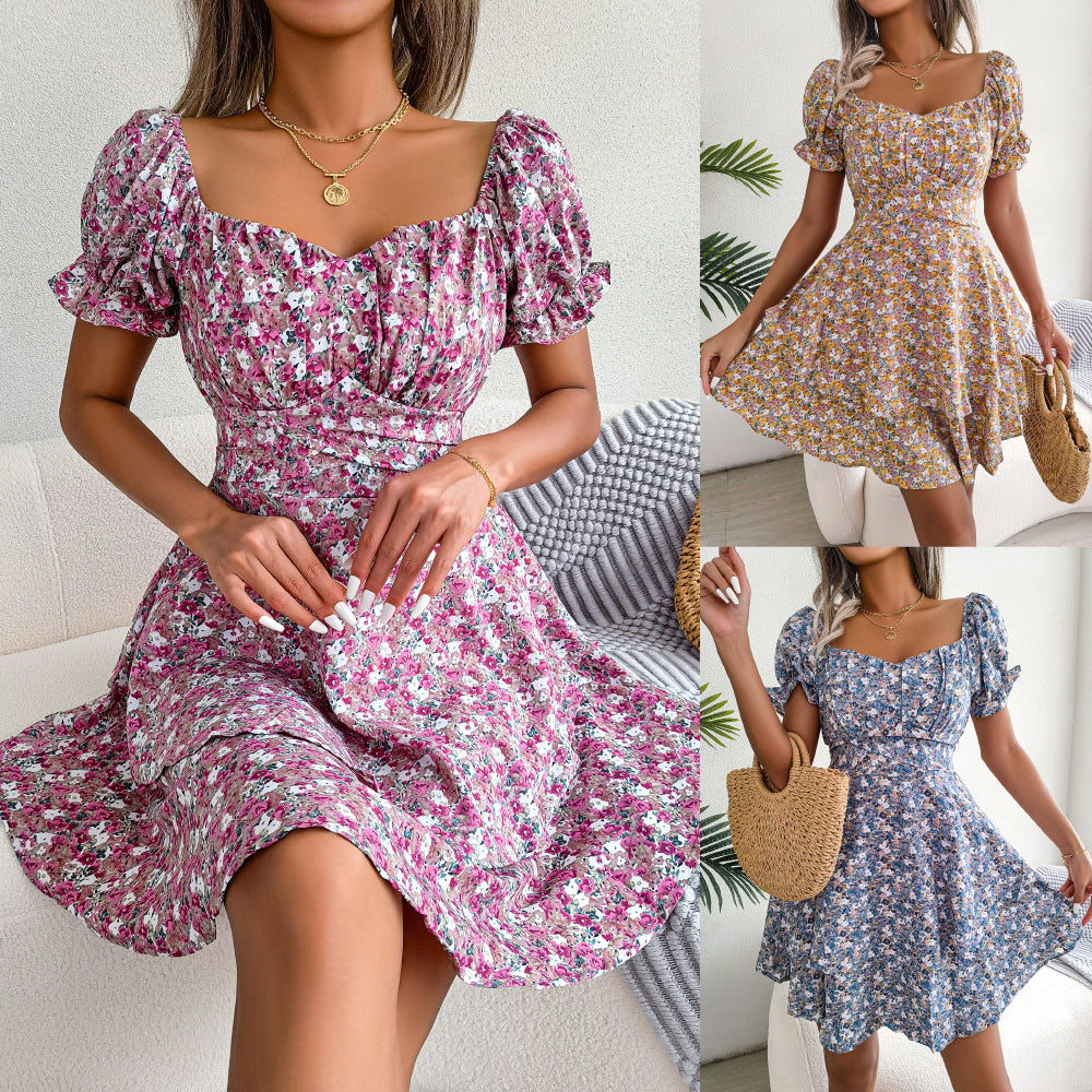 Women's Ruffled Floral Mini Dress