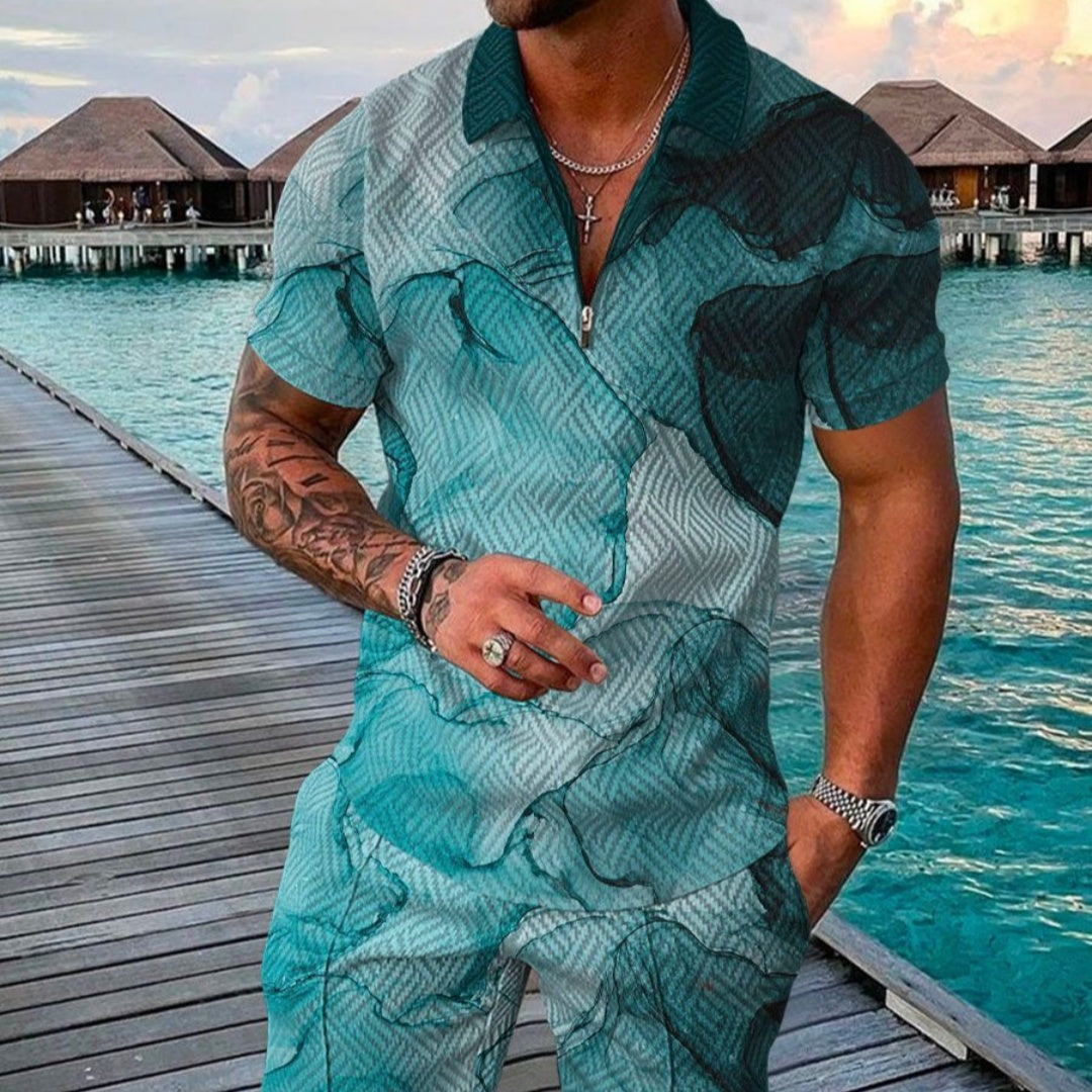 Men's 140 Mesh Icy Cool Polo Shirt And Short Set