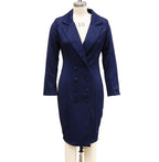 Women's Slim-fitting Long Sleeve Double-breasted Blazer Dress