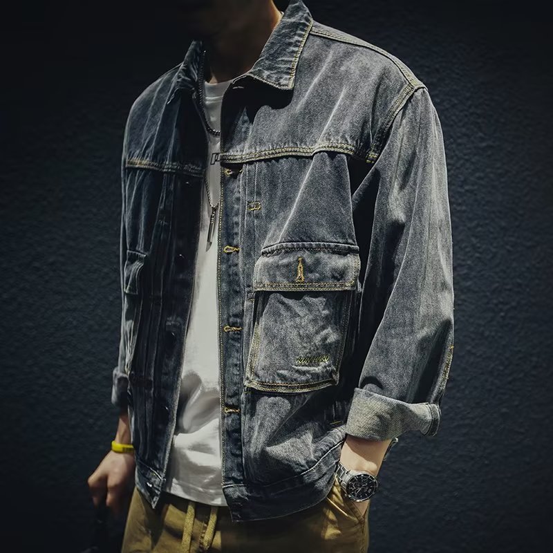 Men's Distressed Denim Jacket