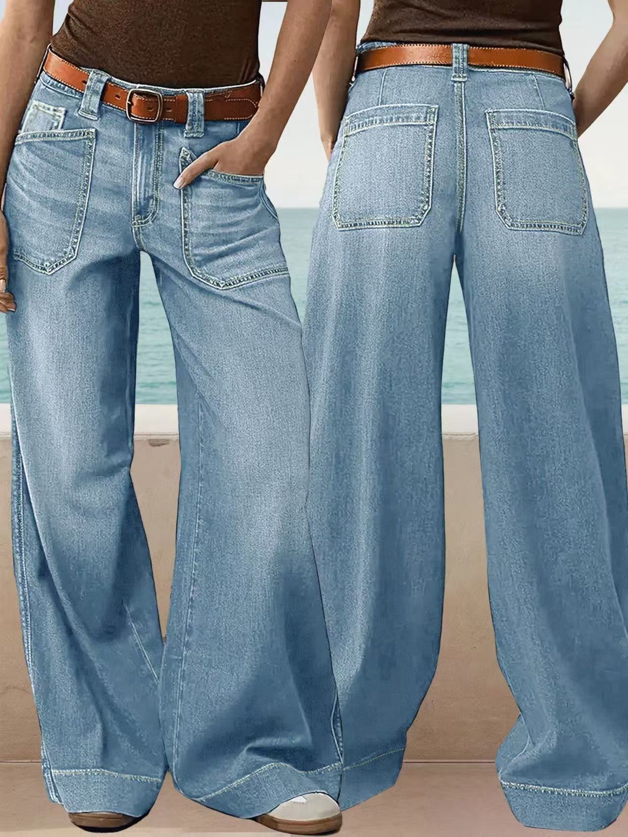 Women's Loose Wide-leg Straight Jeans