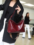 Women's Genuine Leather Double Strapped Bag