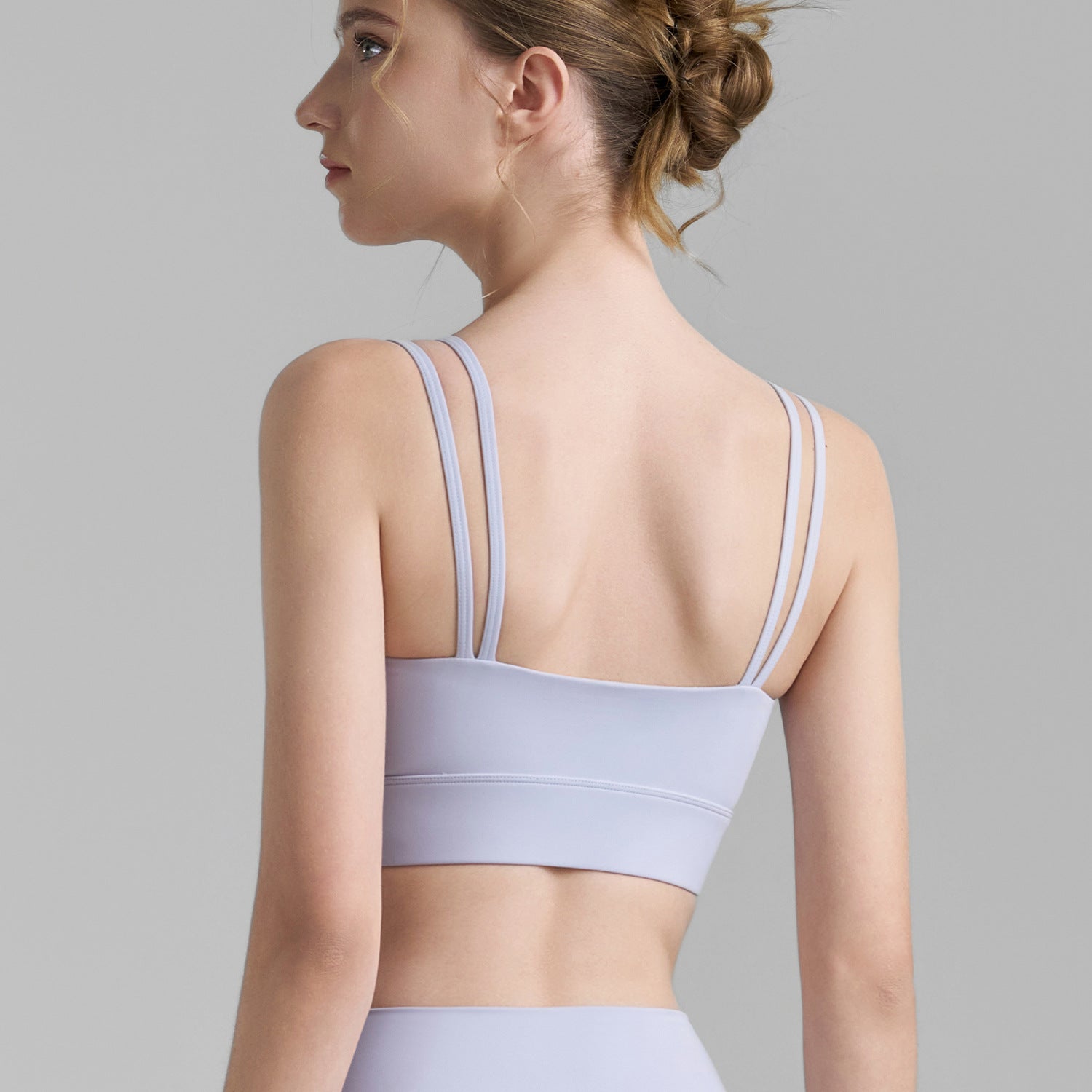 Women's Padded Mesh Pleated Sports Bra