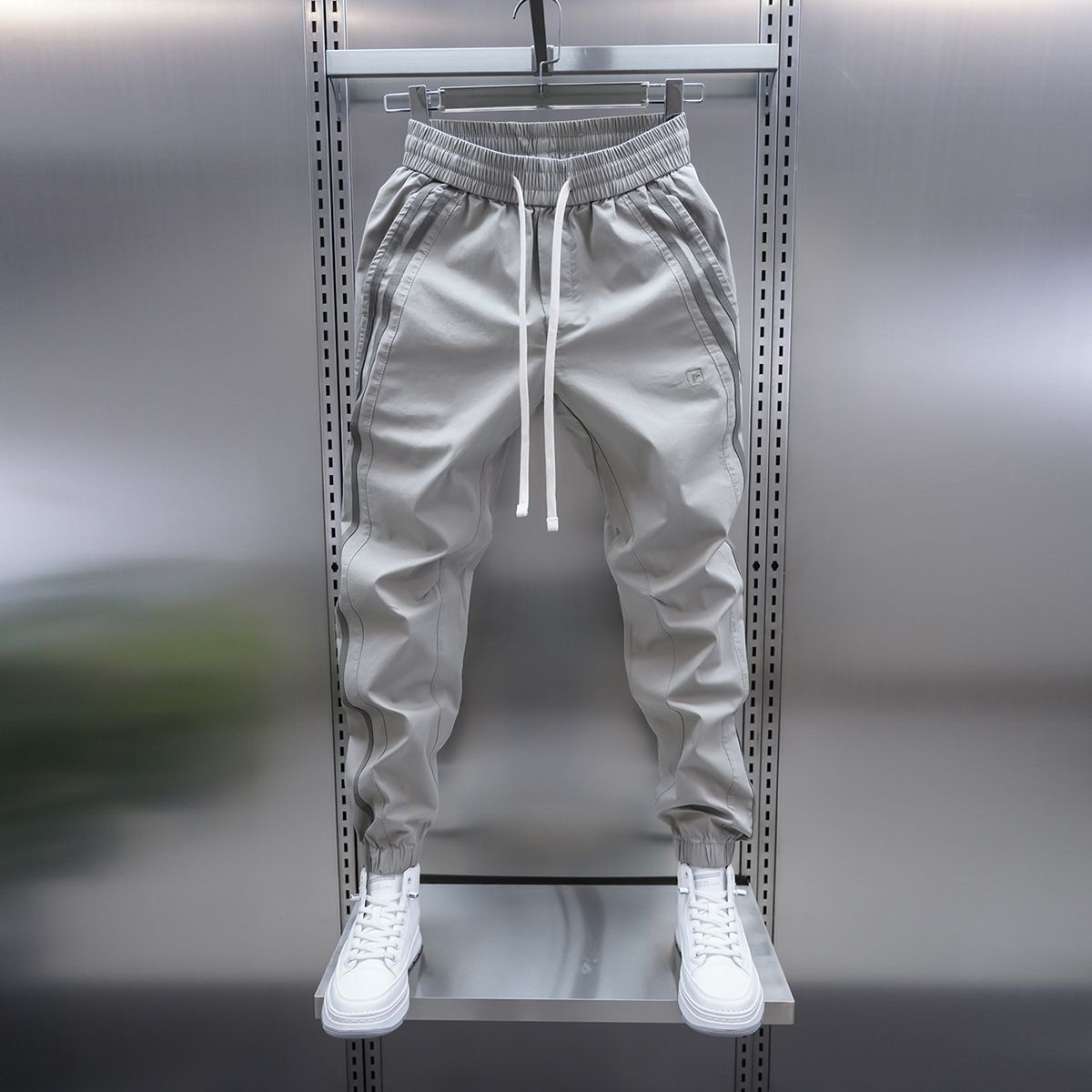Men's Solid-Color Striped Pants