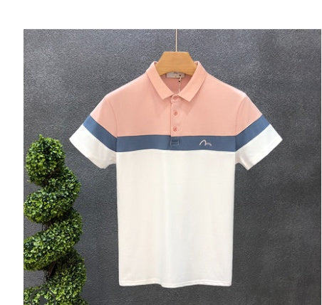 Men's Slim Lapel Contrast Color Polo