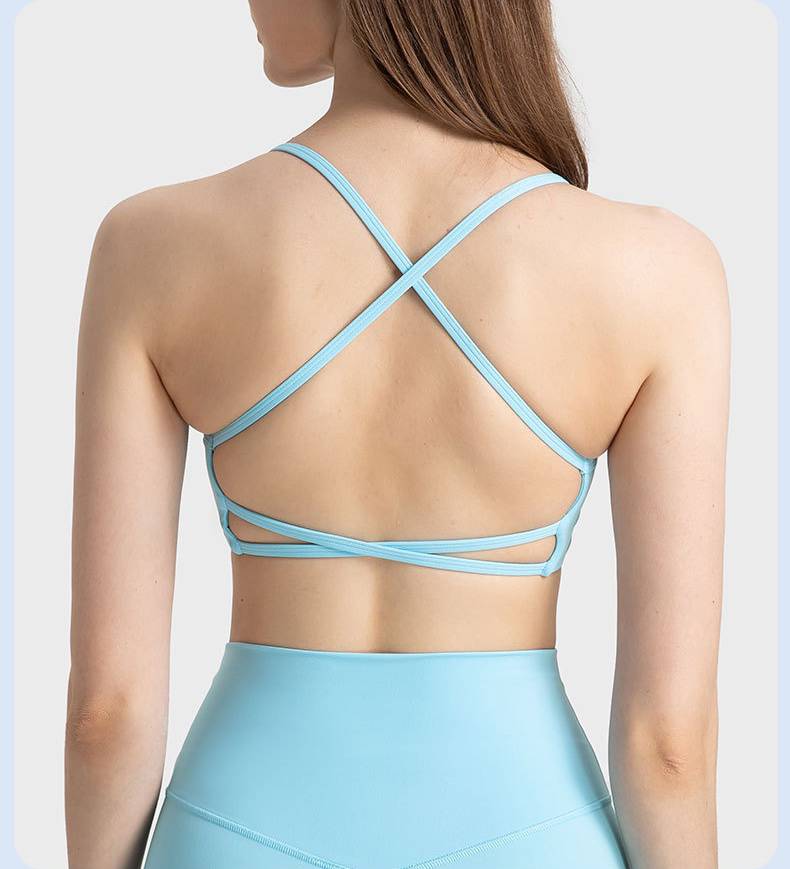 Women's Thin Strapped Chest Padded Shockproof Yoga Bra