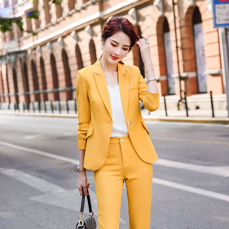 Women's Solid Color Professional Suit