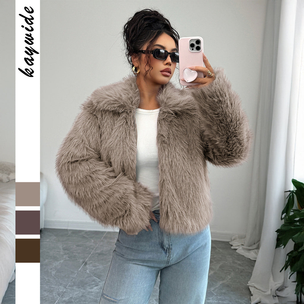 Women's Fluffy Long-sleeved Jacket