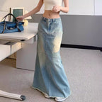 Women's Faded Denim Skirt