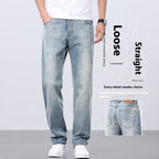 Men's Relaxed Washed And Faded Straight Jeans