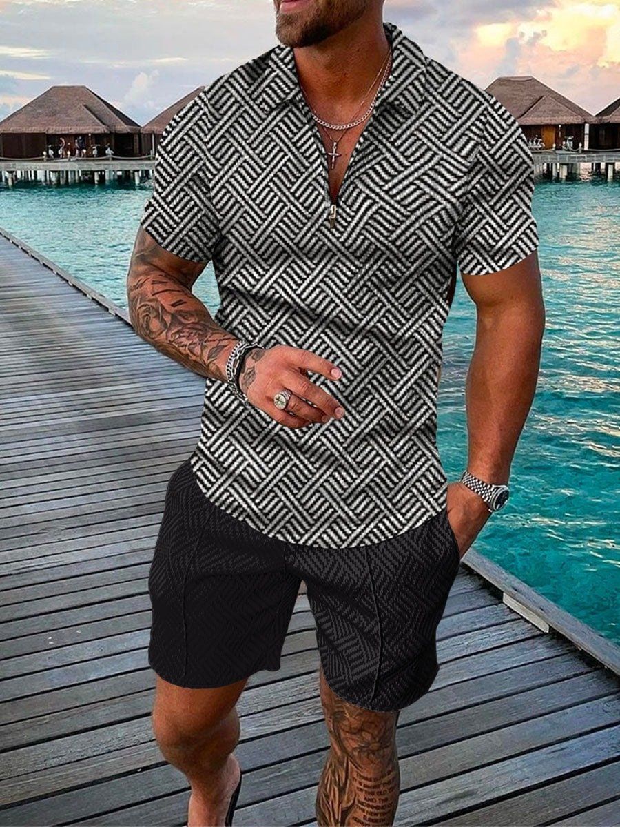 Men's 140 Mesh Icy Cool Polo Shirt And Short Set
