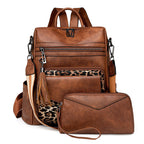 Women's Backpack With Two-tone Fringe