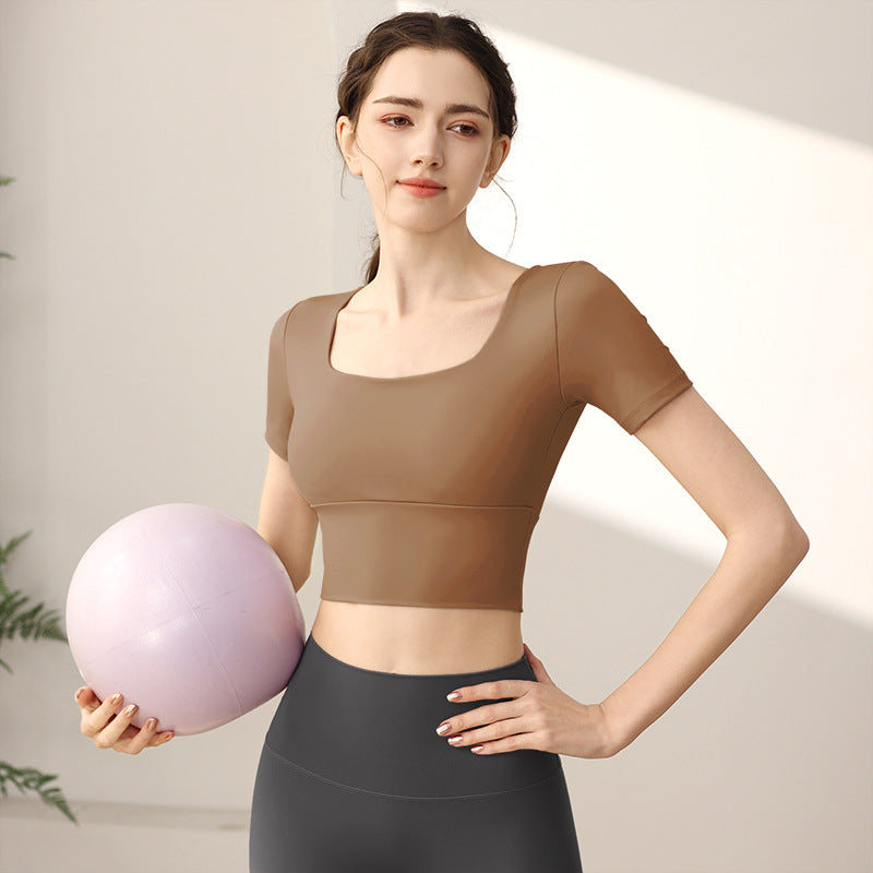 Women's Chest Padded Slim-Fit Athletic Top