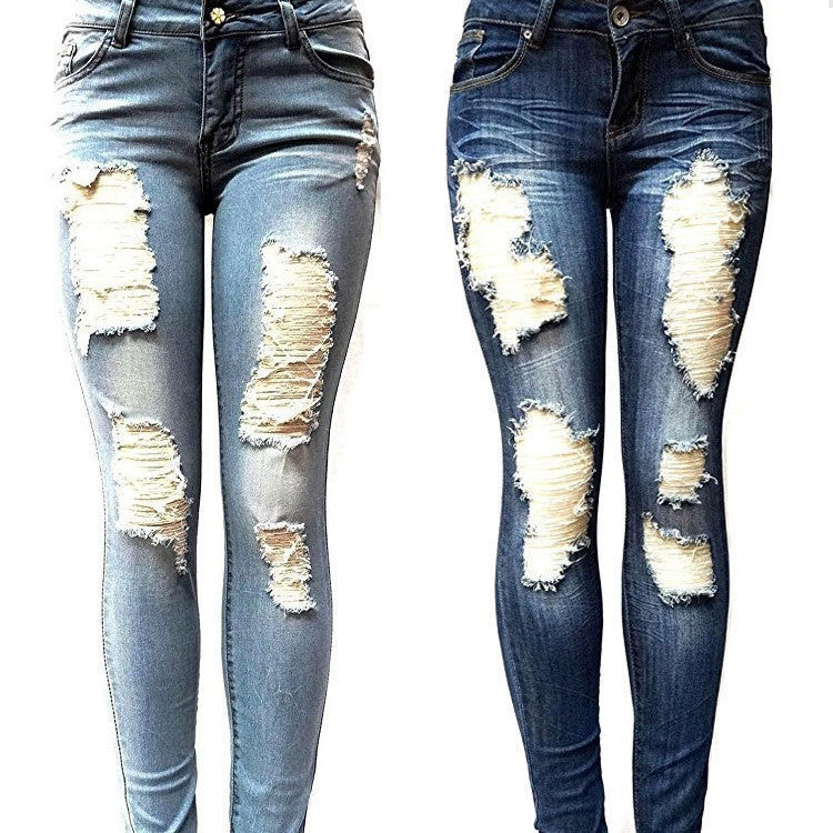 Women Ripped Slim-Fit Jeans
