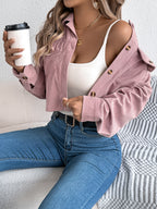 Women's Long Sleeve Corduroy Short Jacket