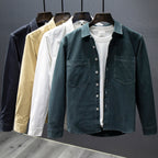 Men's Pure Cotton Multi-Pocket Long-Sleeved Staple Shirt