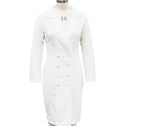 Women's Slim-fitting Long Sleeve Double-breasted Blazer Dress