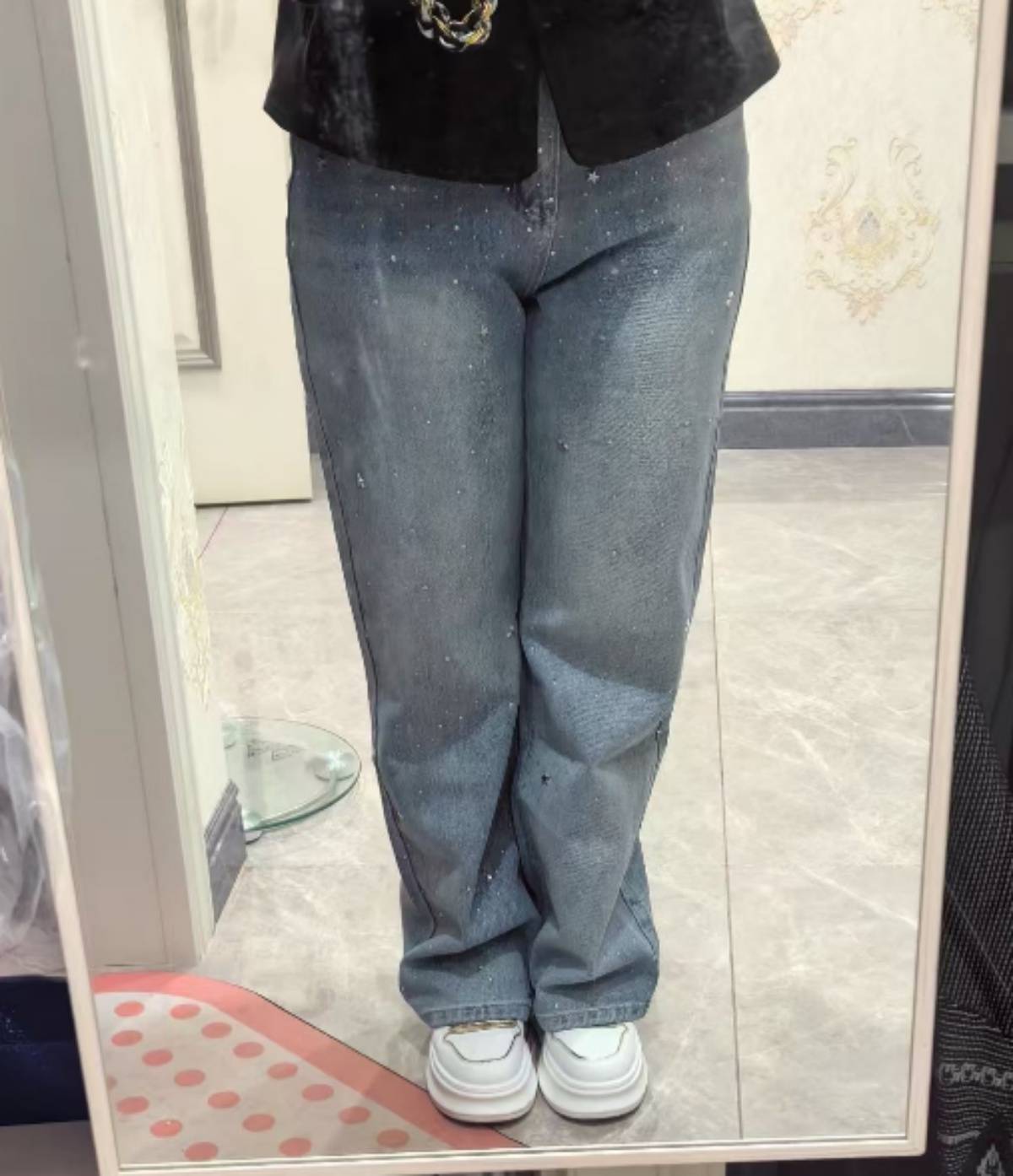 Women's High Waist Slim Wide Legged Denim Jeans