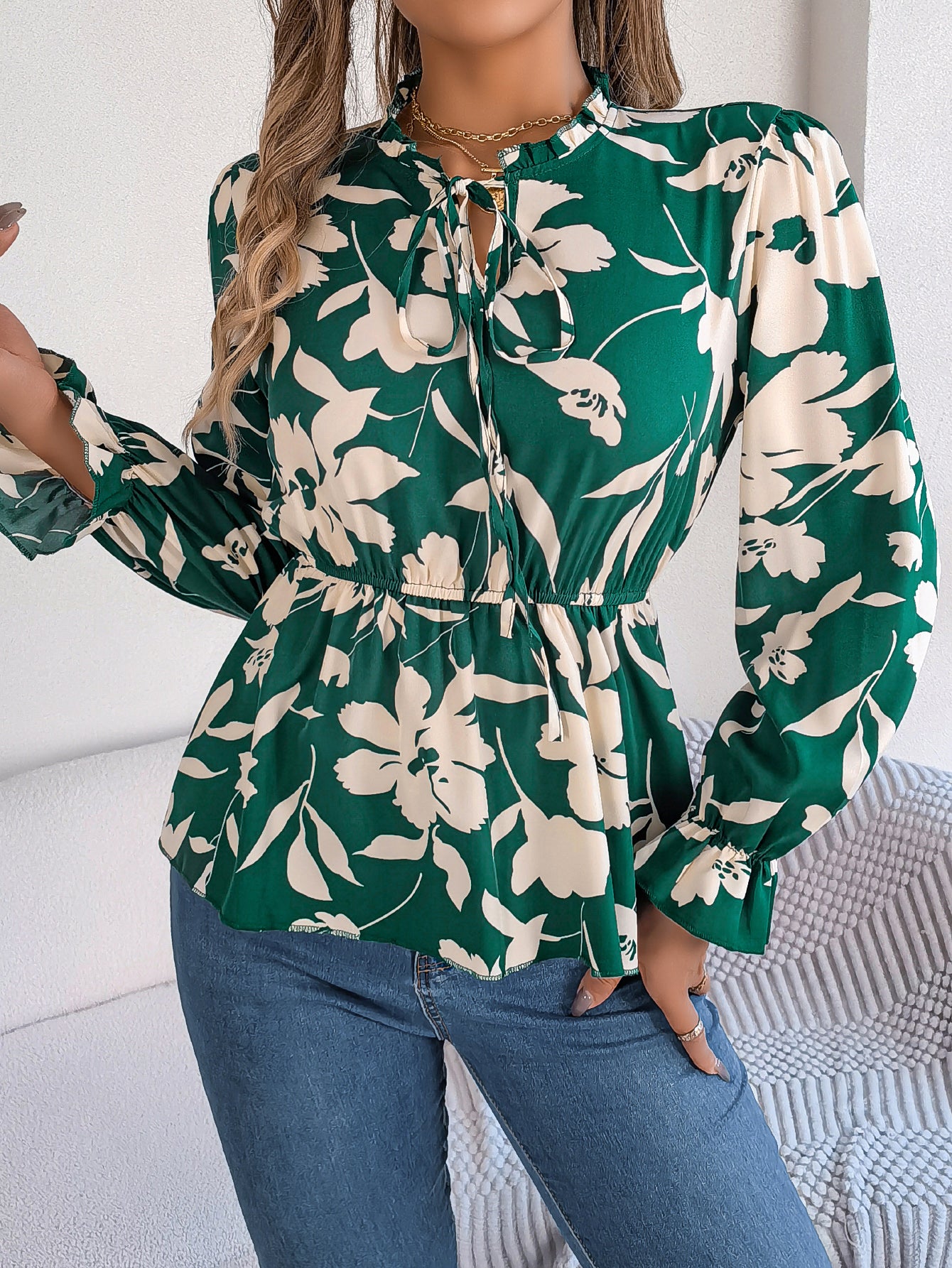 Women's Floral Long Sleeve Top