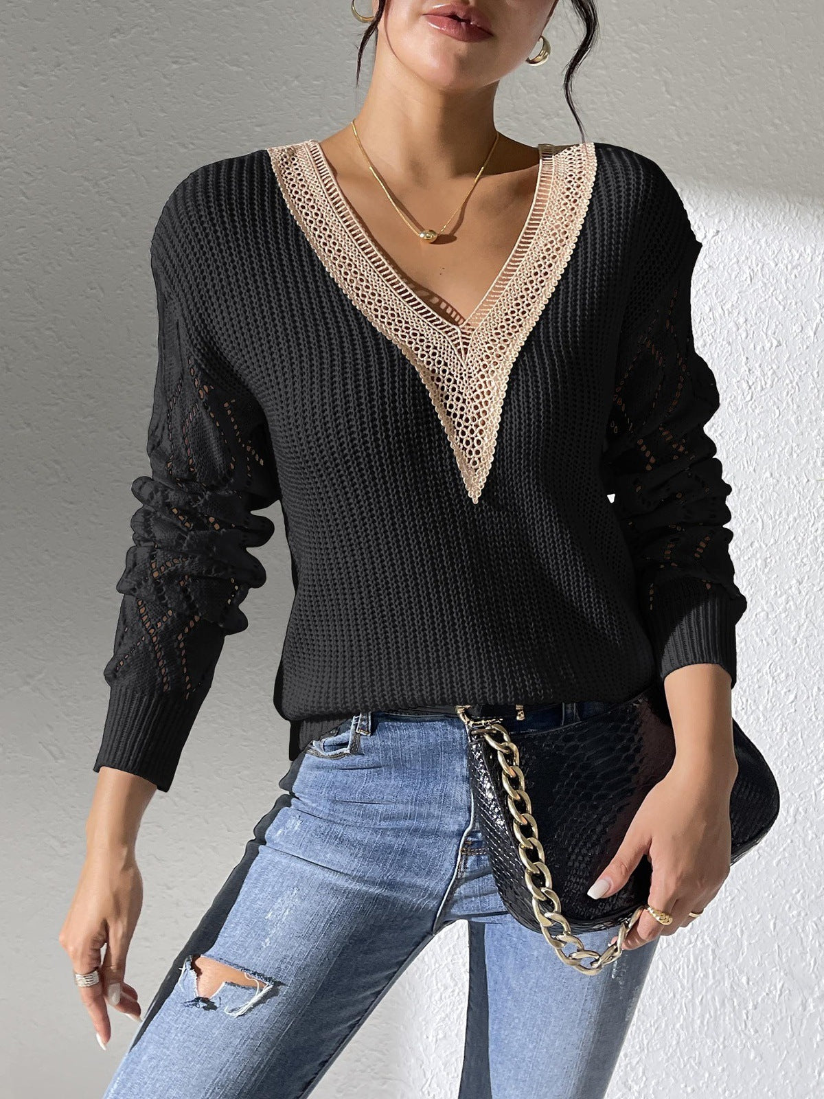 Women's Laced Knitwear Top