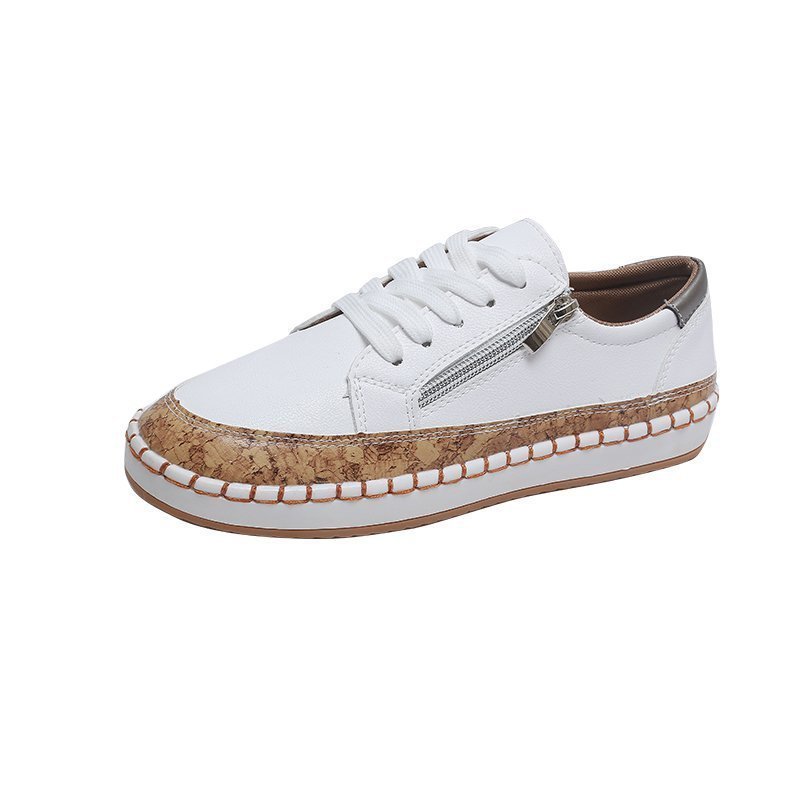 Women's Side Zipped Flower Sneakers