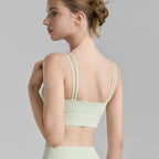 Women's Padded Mesh Pleated Sports Bra