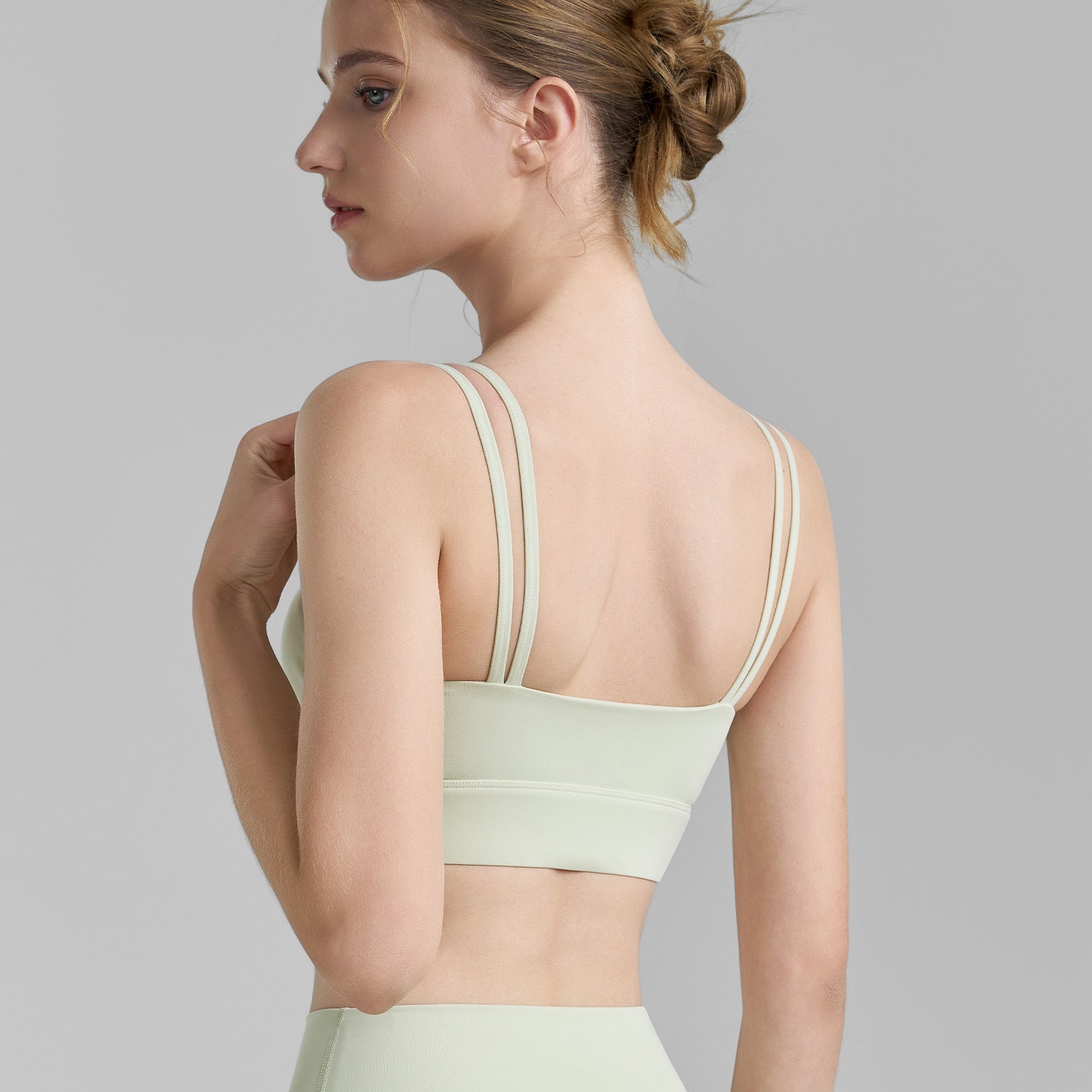 Women's Padded Mesh Pleated Sports Bra