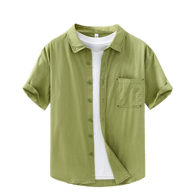 Men's Short-sleeved Cotton Shirt
