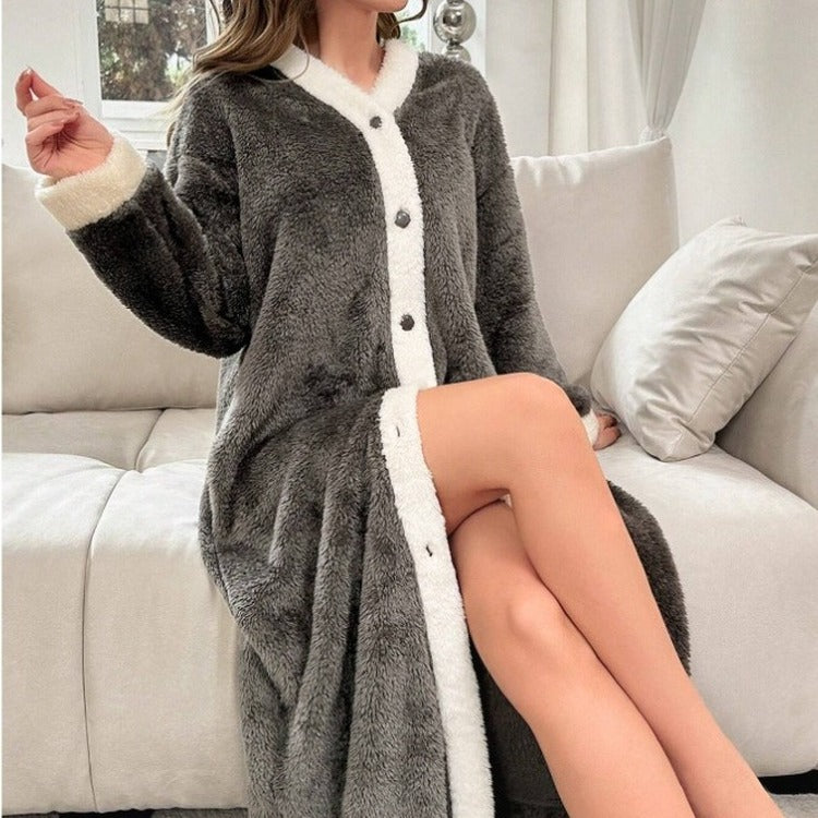 Women's Buttoned Robe