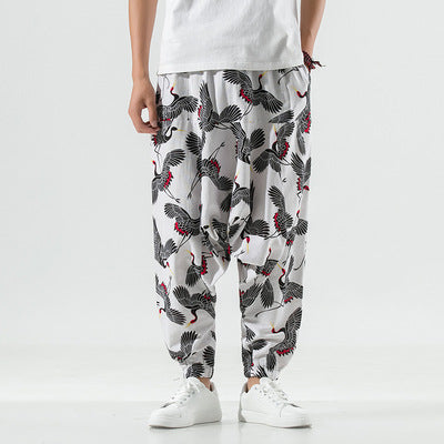 Men's Cotton And Linen Harem Lantern Pants