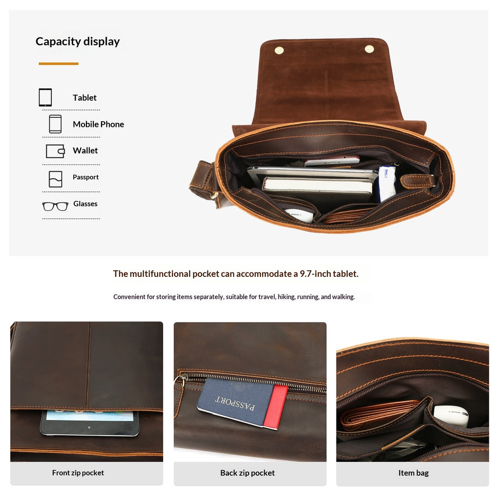 Men's Premium Leather Crossbody Bag