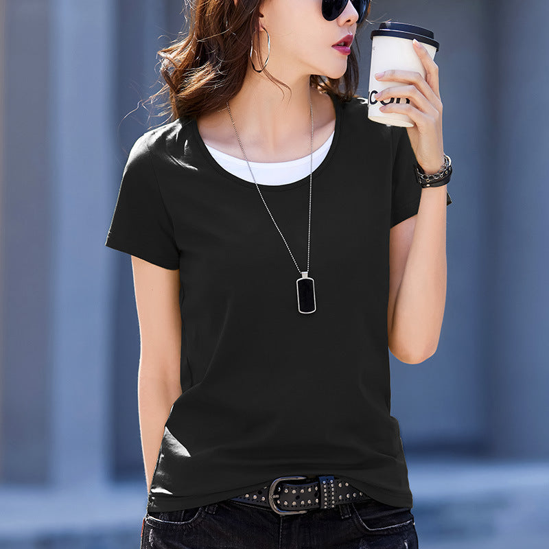 Women's  Round Neck Short Sleeve T-shirt